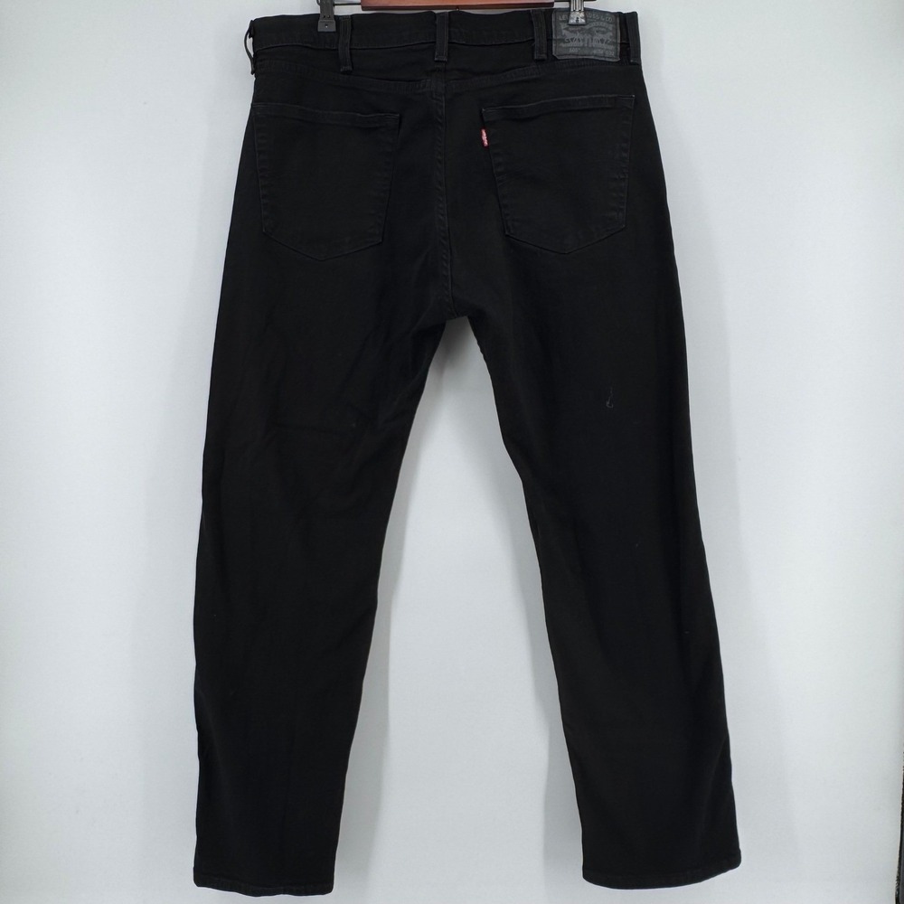 Levi Strauss 505 Black Denim Jeans W38 L32 Straight Leg Cotton Blend - Picture 5 of 11